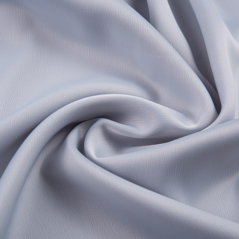 HY228 190GSM Seangán Crepe Satin, Léine Gúna Síoda ​​Meánmhéide Faisean Fabraic Liath