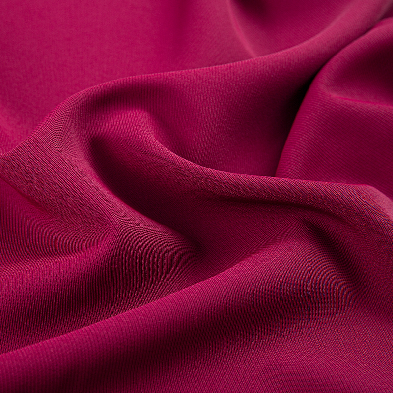 DS382 dearg 272GSM Fabraic filiméid neamhlonrach twill, stráice poileistear ceithre thaobh, drape cairdiúil don chraiceann, frithroctha agus caitheamh-resistant