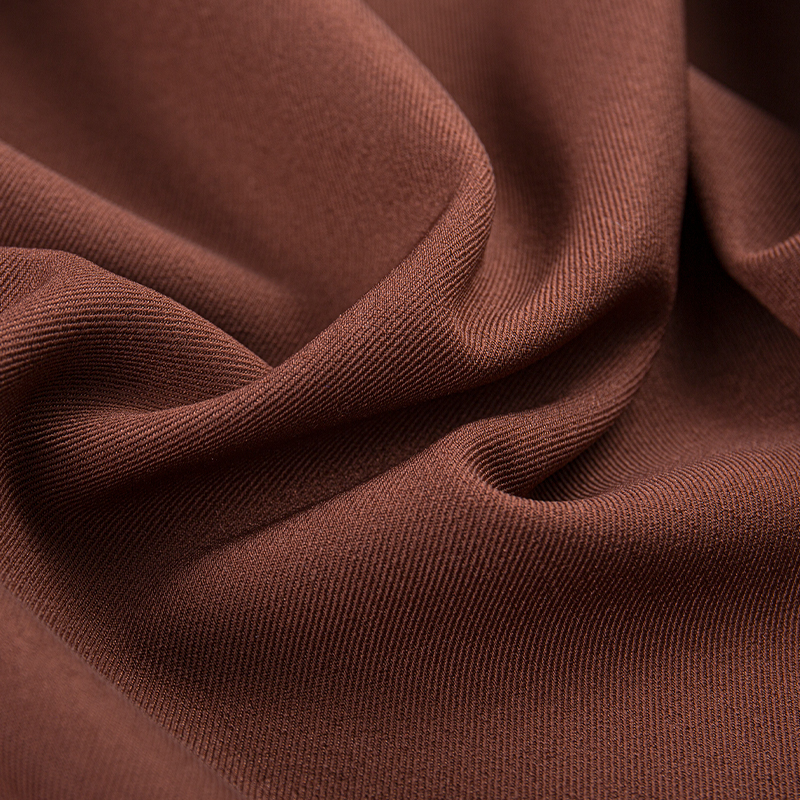 HY253 Brown Pure na Breataine twill ceithre-bhealach stráice spandex fabraice chumasc